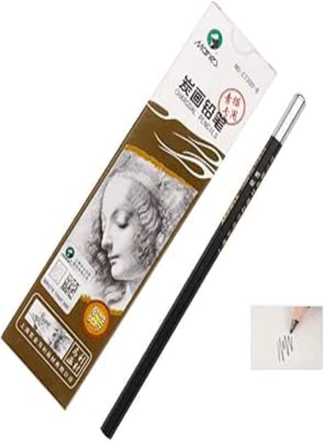 Maries C7300-6 Charcoal Pencil, Black